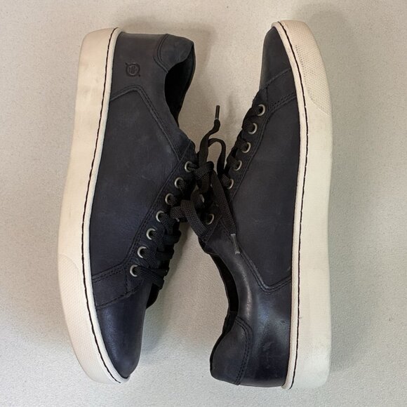 Born Leather Sneakers Mens 9M Black Lace Up White Sole Comfort‎ Style Casual - Picture 7 of 12